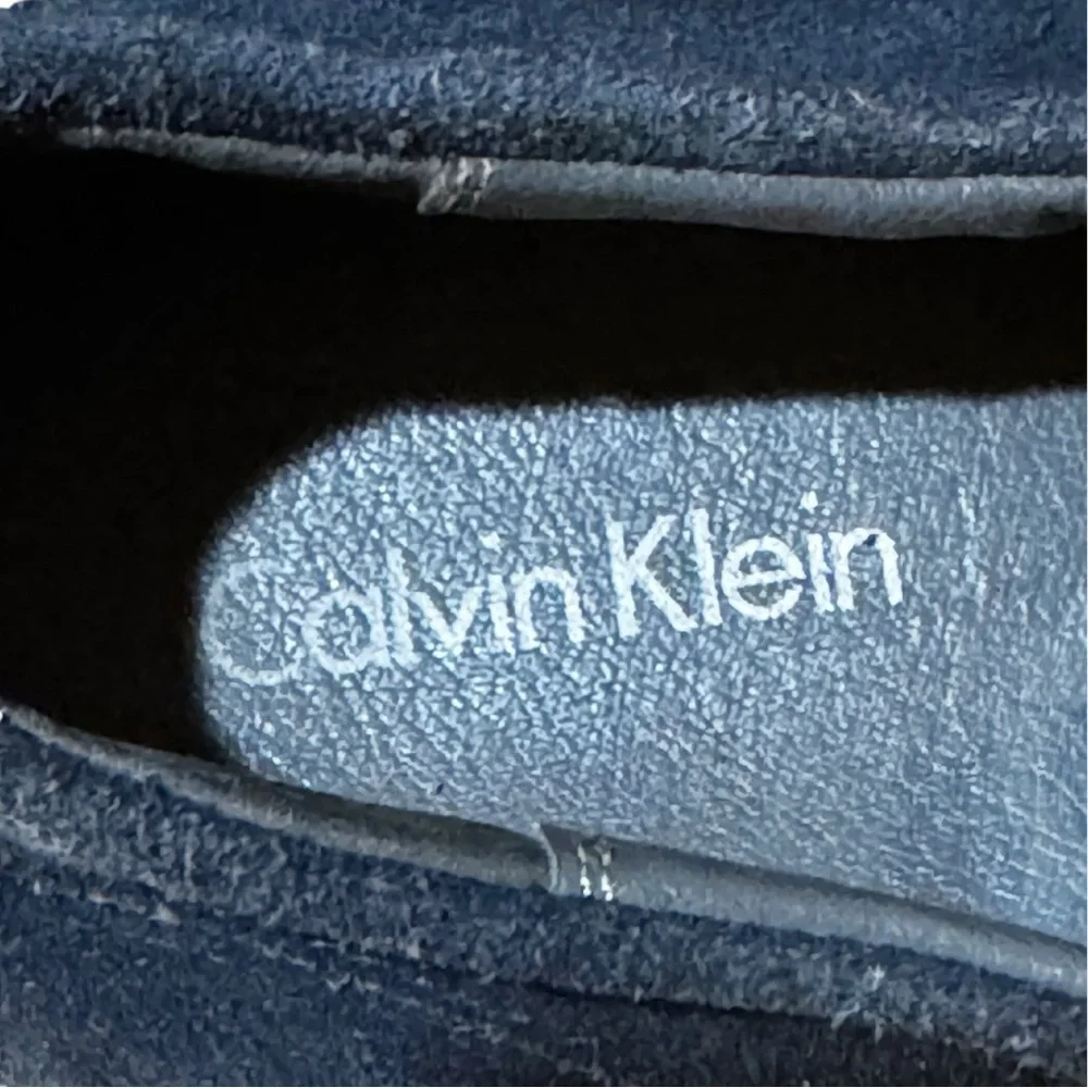 Calvin Klein Blue Suede Oxfords